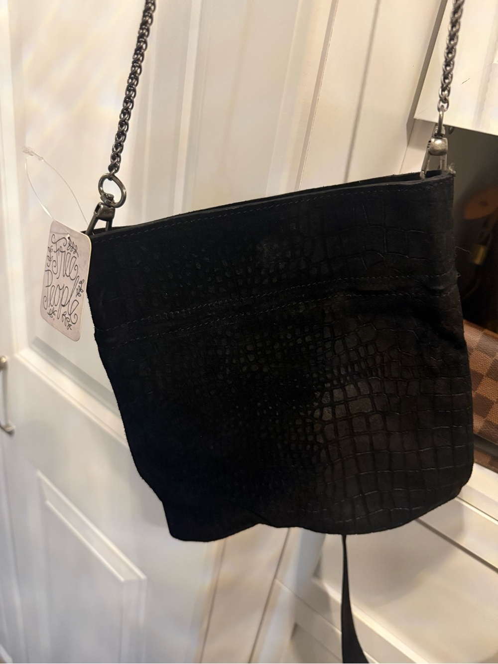 Free People Black Suade Shoulder Bag